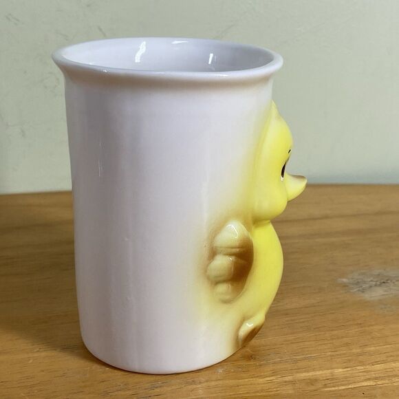 Vintage Anthropomorphic Kitschy 3-D Yellow Duck Duckling Vase Planter Cup - Picture 4 of 8